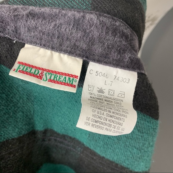 Vintage Field & Stream Flannel Shirt Large Tall - Picture 3 of 3